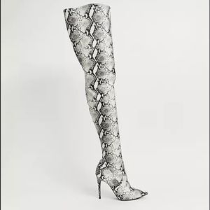 Steve Madden domain snake skin thigh height boot